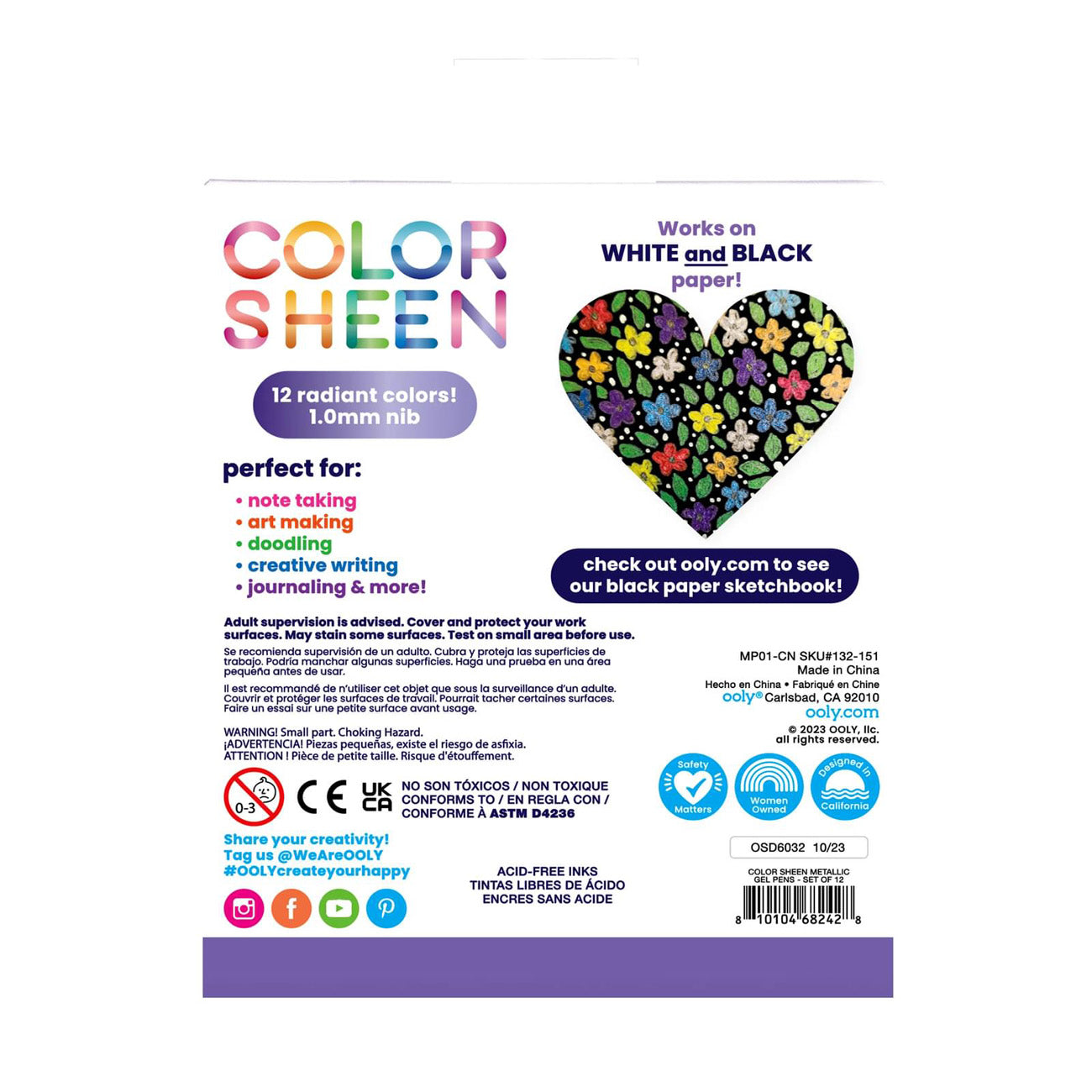 OOLY - Color Sheen Metallic Gel Pens | Set van 12