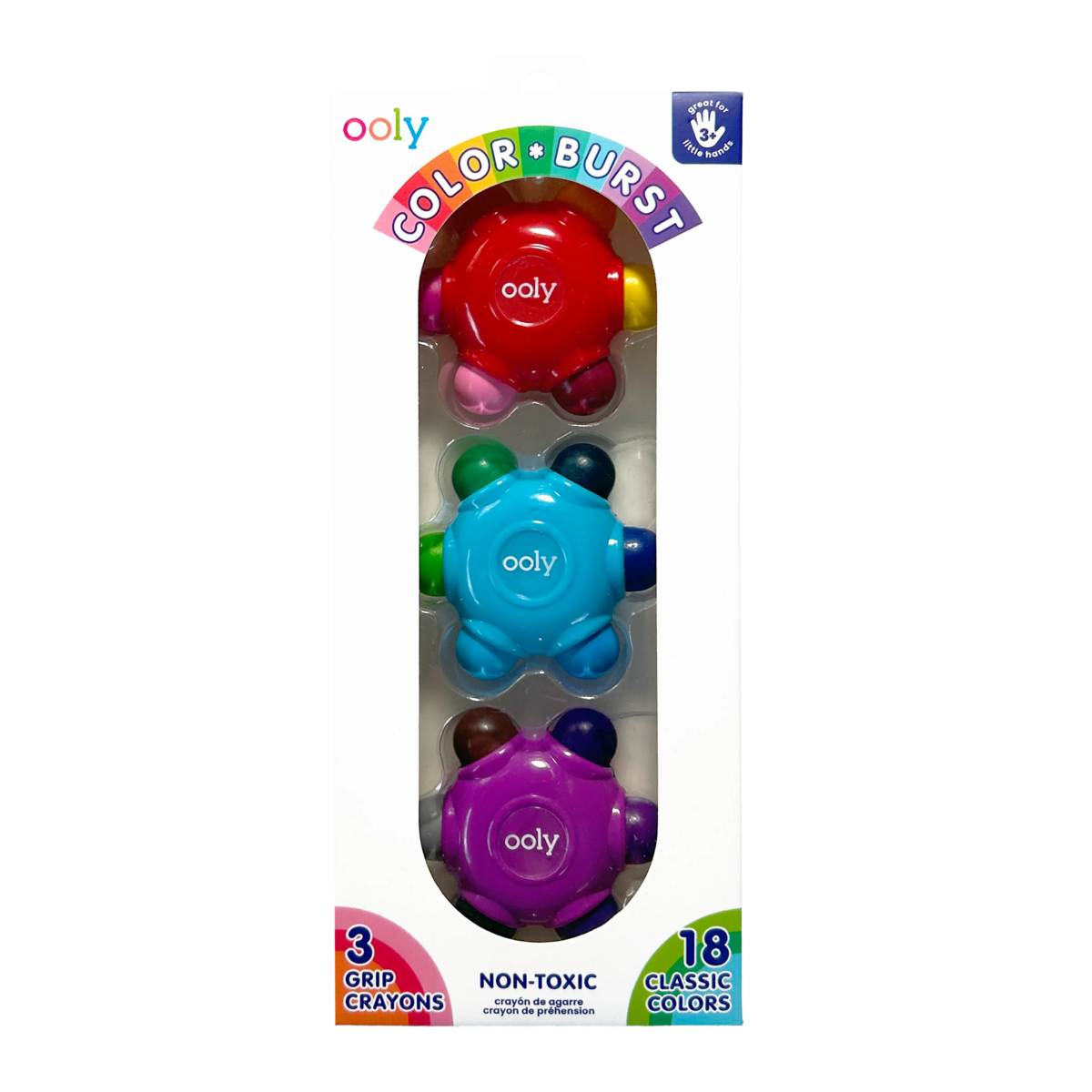 OOLY - Color Burst Grip Crayons (Set van 3 | 18 Kleuren)