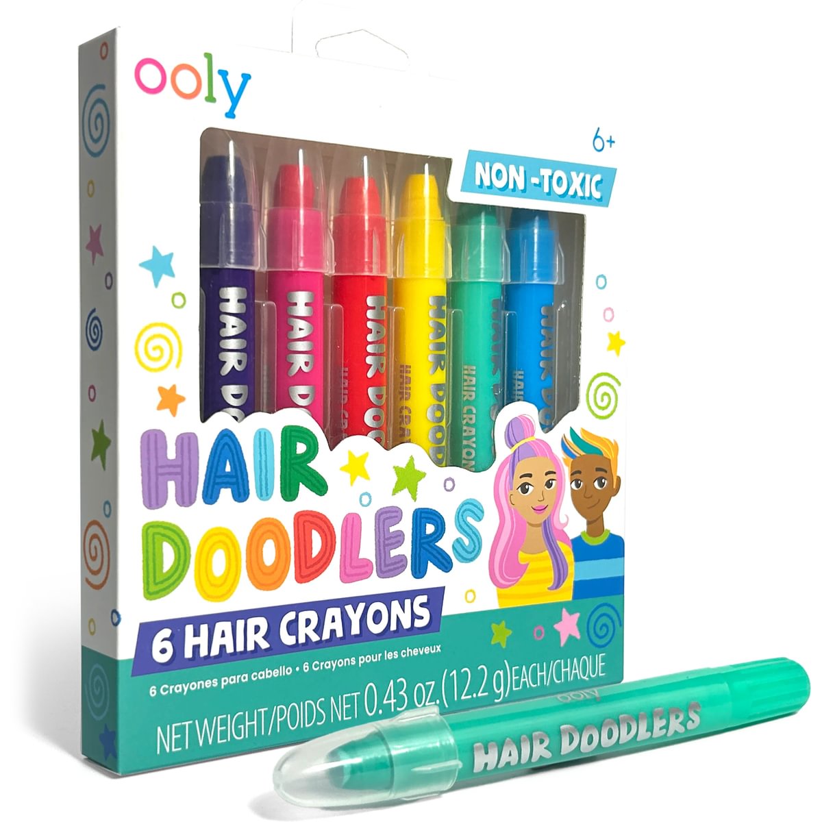 OOLY - Hair Doodlers Hair Crayons | Set van 6