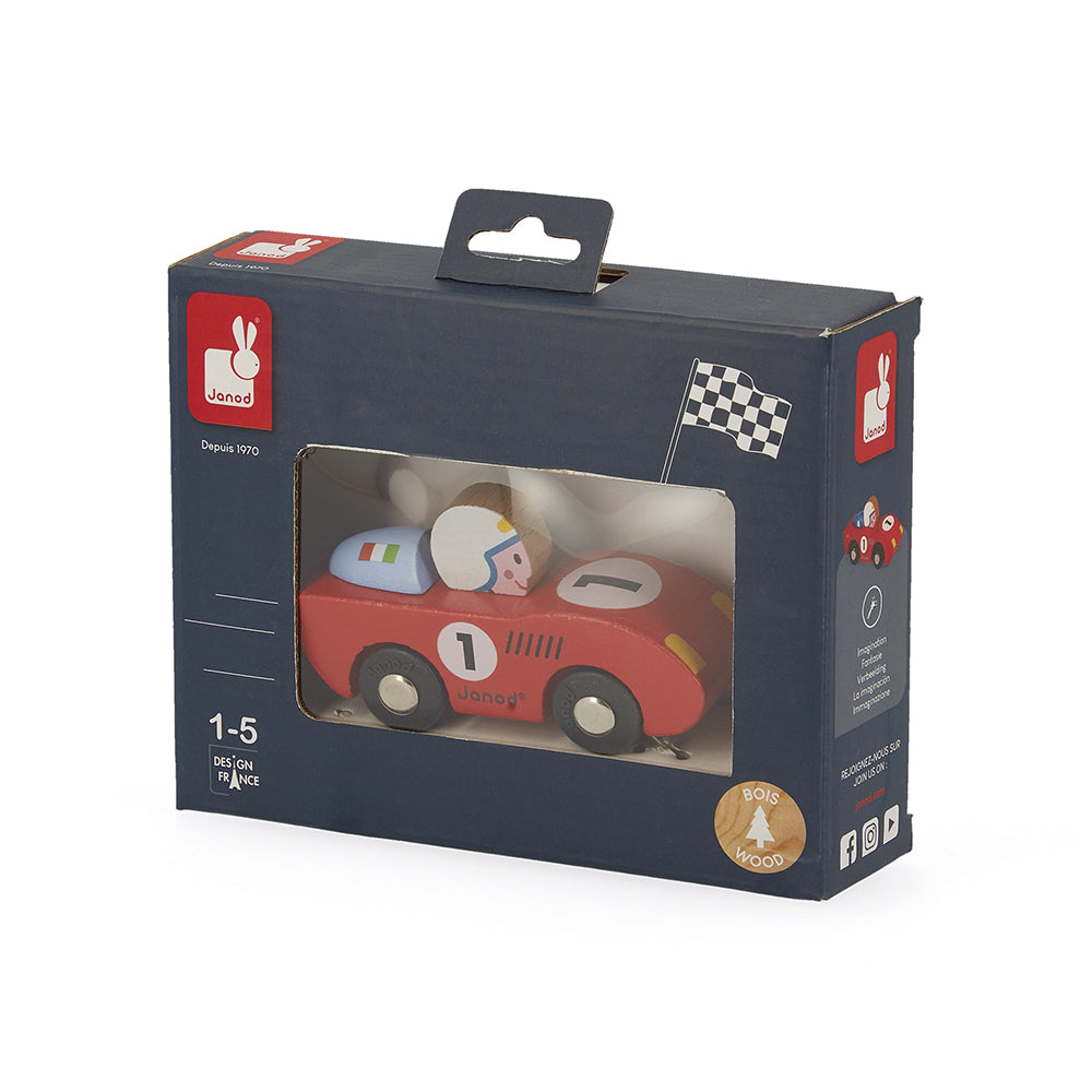 Janod - Racing Speed Auto Rood Blauw