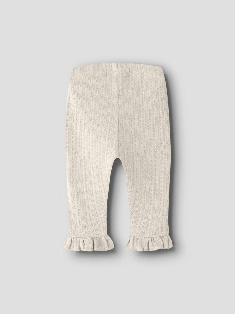 Lil' Atelier - Ribgebreide Legging met Ruches | Turtledove