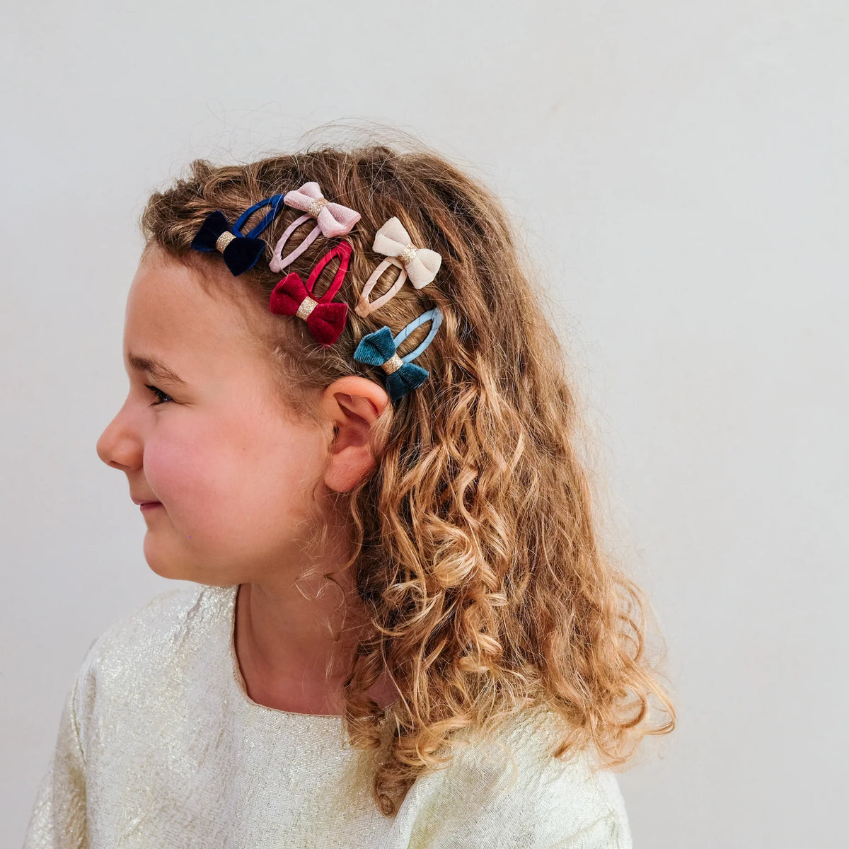 Mimi & Lula – Tinkerbell Velvet Bow Mini Hair Clips | Multi