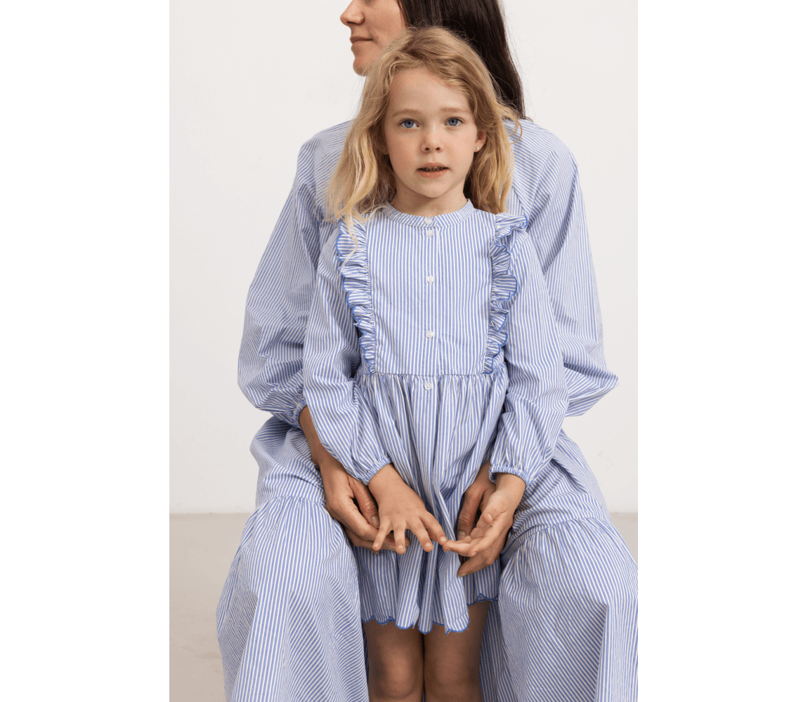 MarMar Copenhagen - Deidra LS Jurk met lange mouwen blauw wit