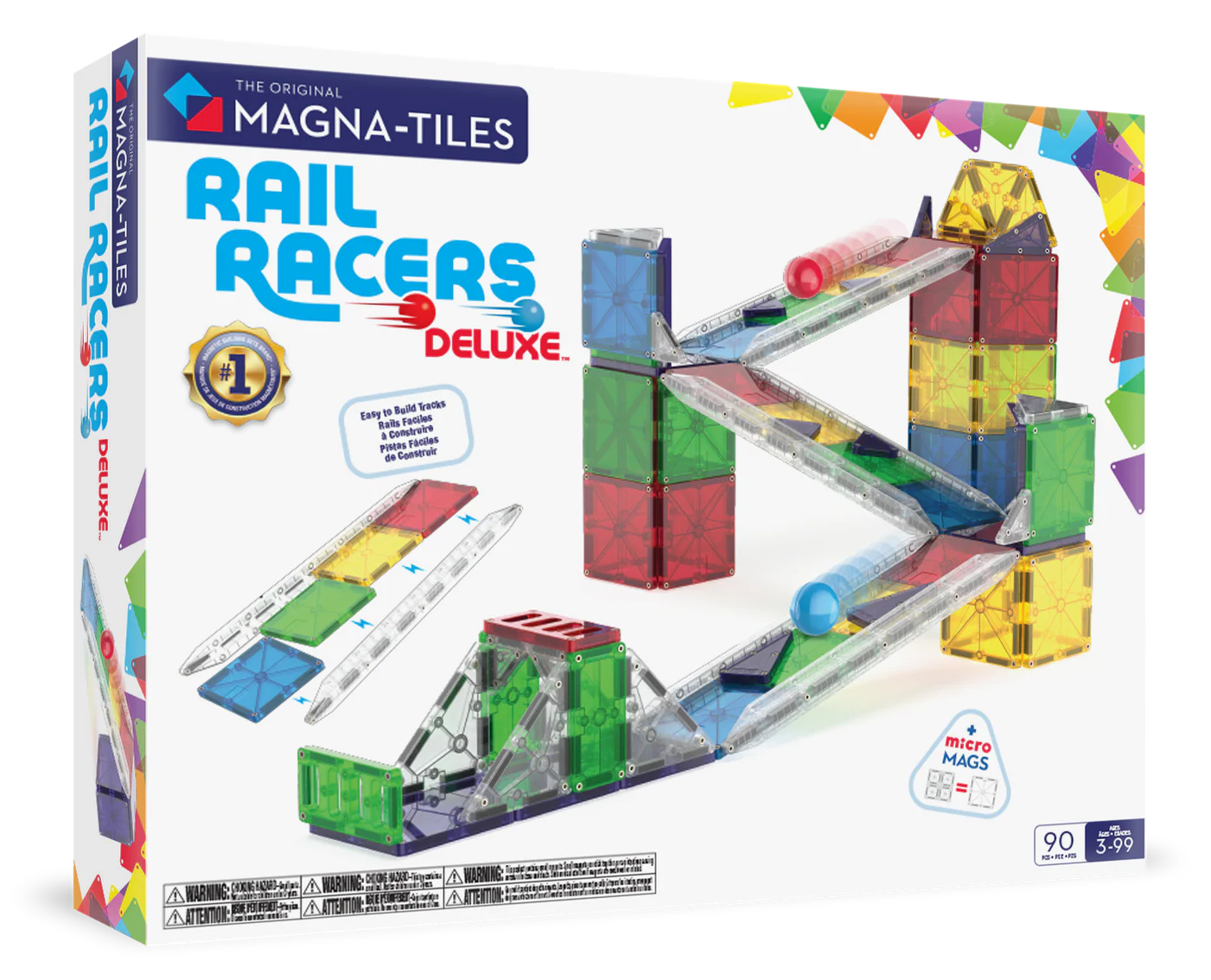 Magna-Tiles - Rail Racers Deluxe 90-Piece Set