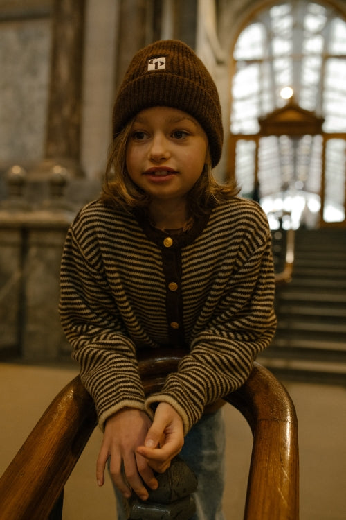 Charlie Petite - Nouk Beanie | Brown Melange | Gebreide Kinder Muts