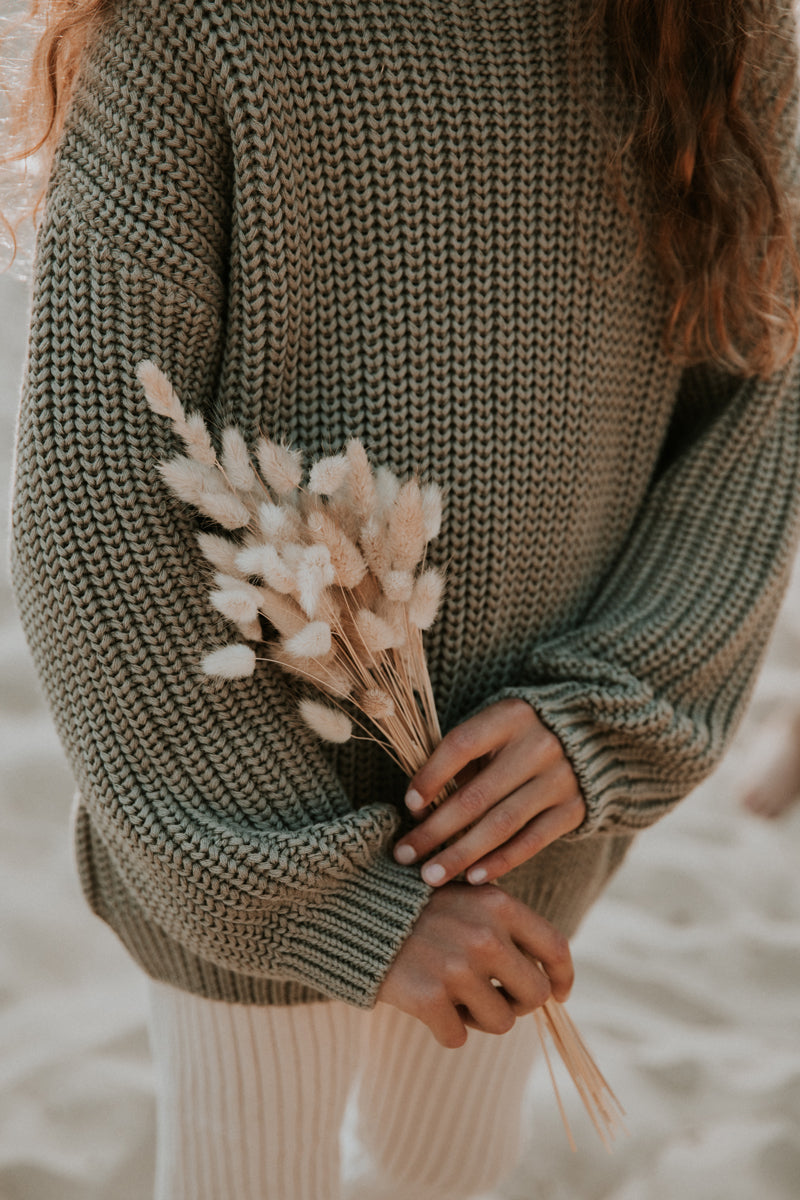 Yuki - Chunky Knitted Sweater Sage
