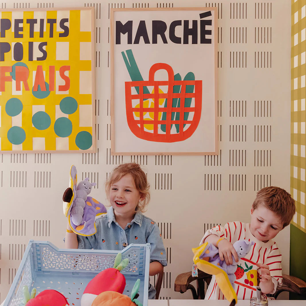 Les Deglingos - Poppet de vlinder banaan knuffel