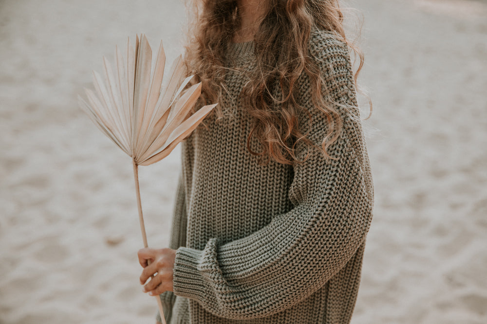 Yuki - Chunky Knitted Sweater Sage