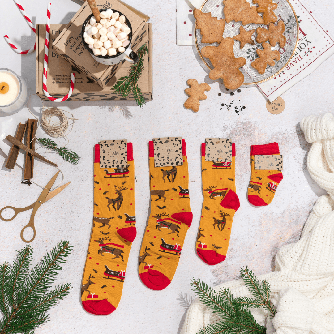 Kerst Reindeer Kinder/Volwassen sokken - kerstsokken voor de hele familie