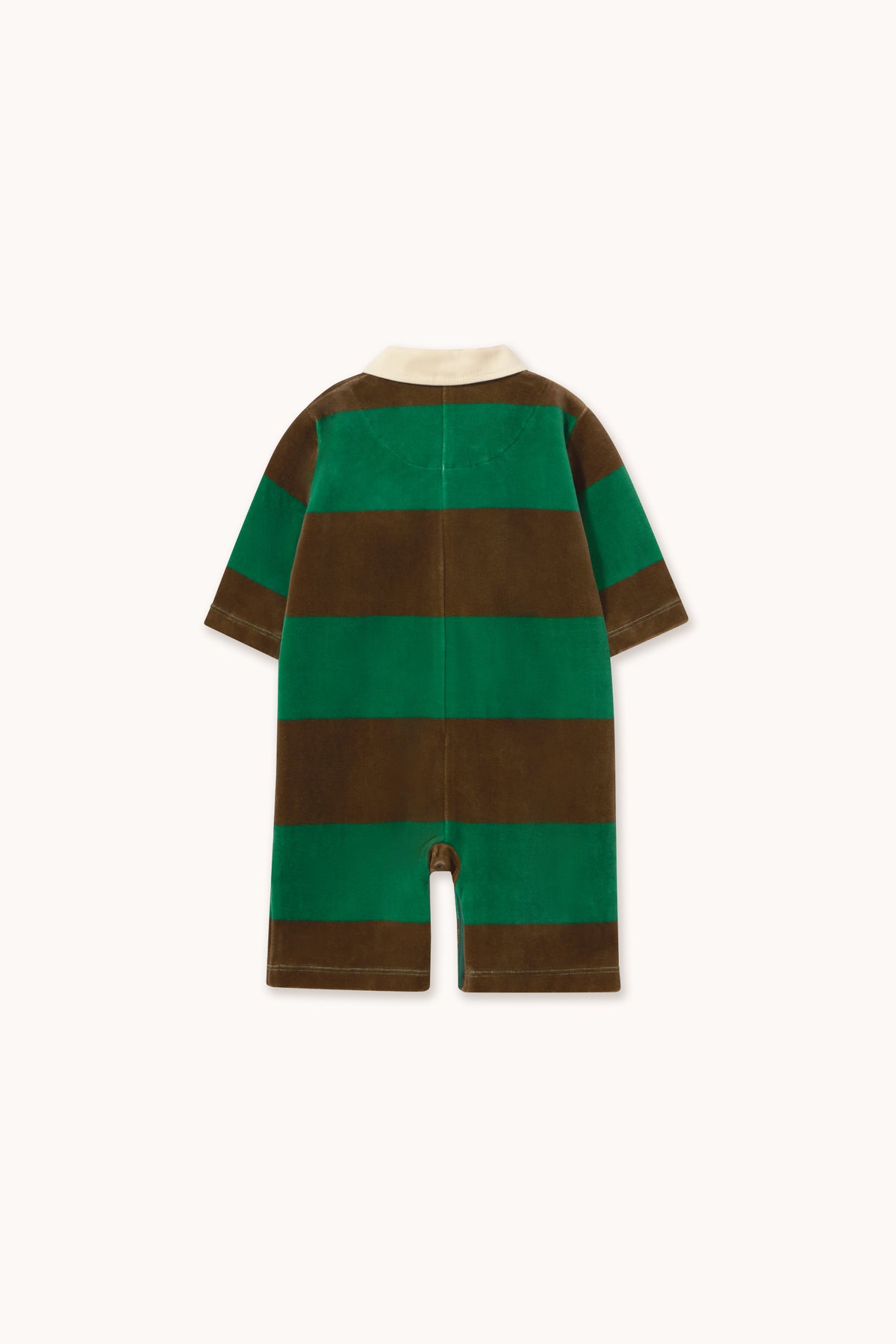 Tinycottons - Green Stripes Polo One-Piece | Dark Green