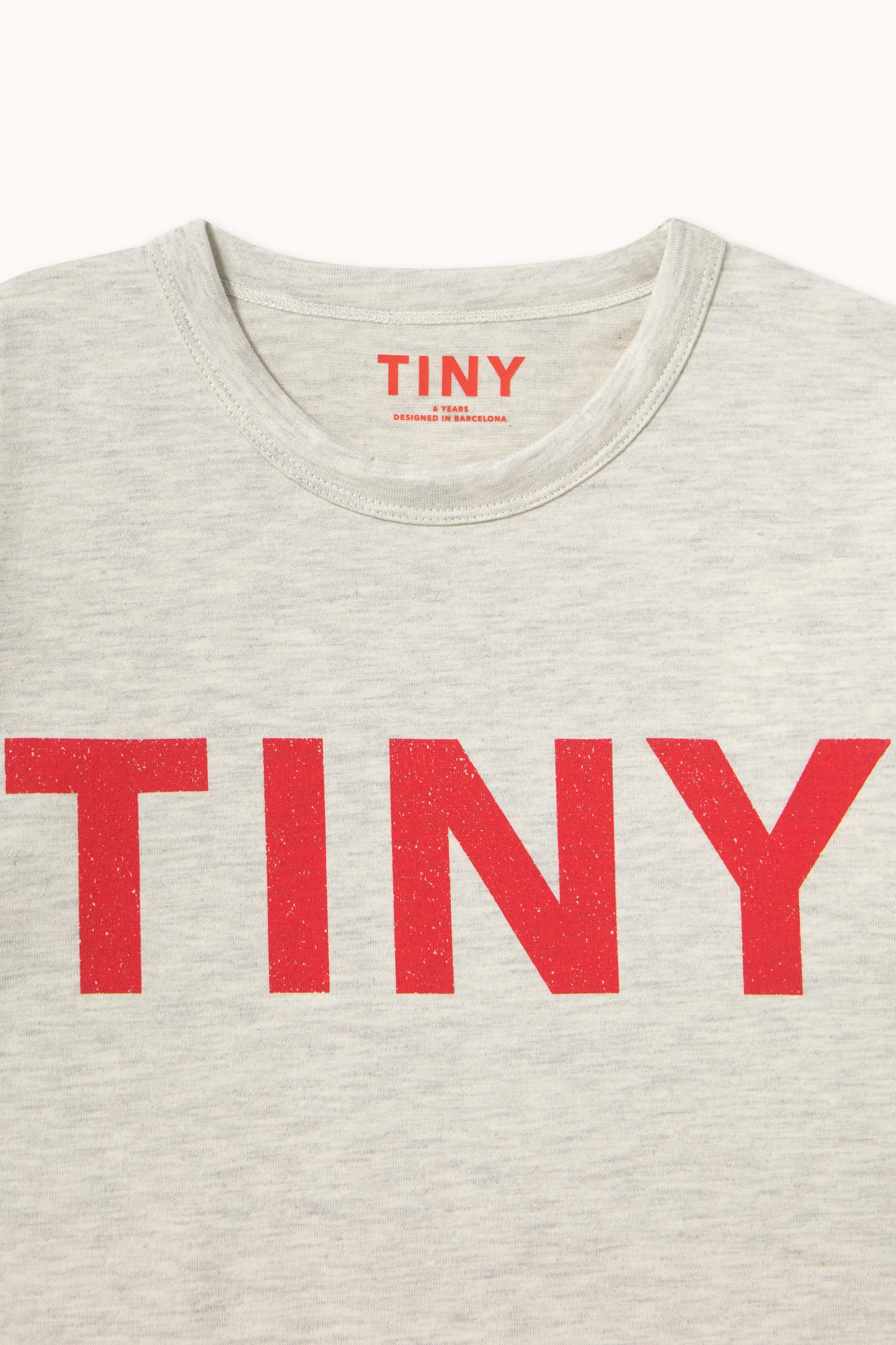 Tinycottons - Tiny Logo Color Block Tee Cream Heather | Unisex Kinder T-shirt AW26