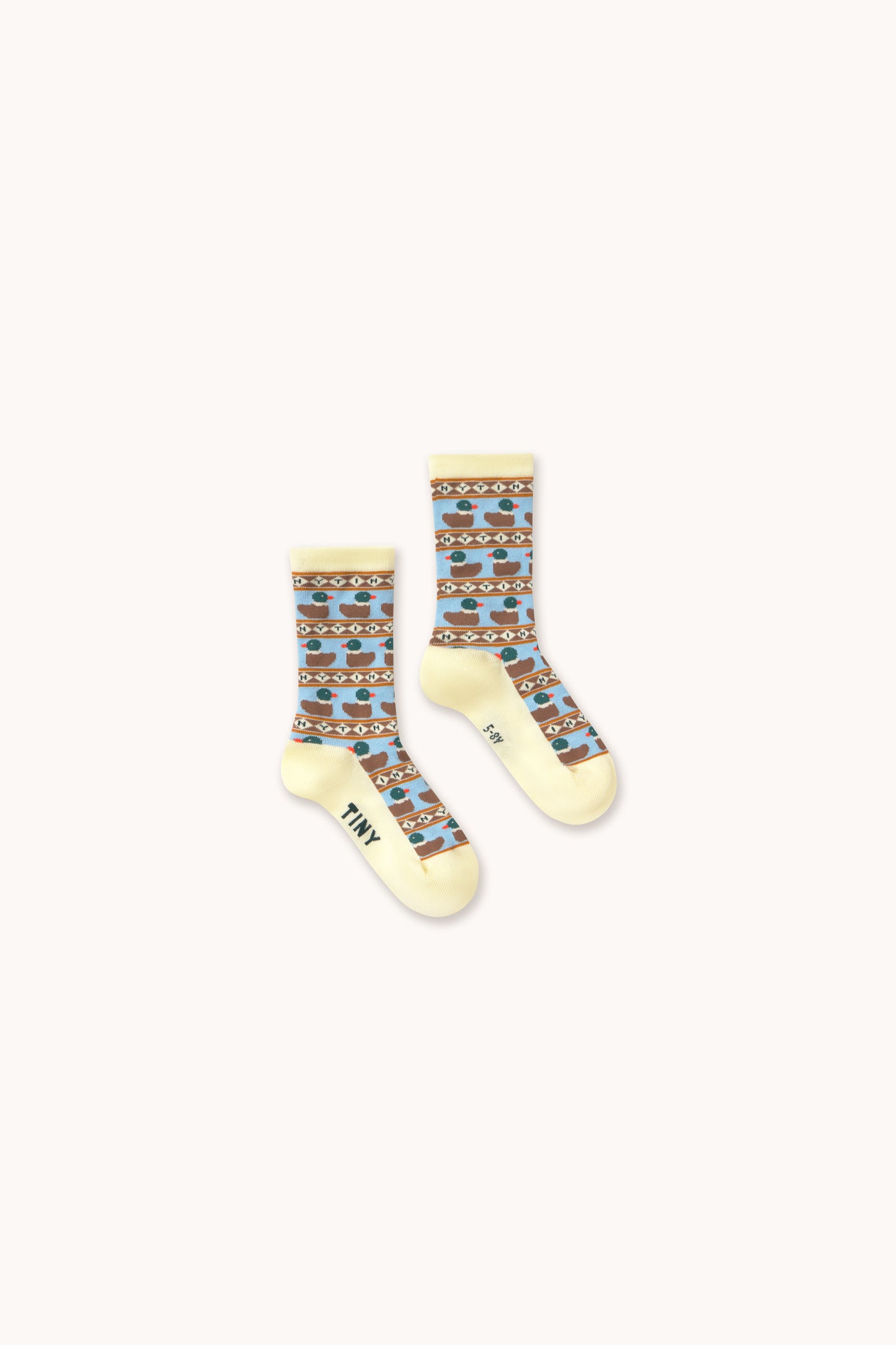 Tinycottons - Tiny Ducks Medium Socks | Dusty Yellow