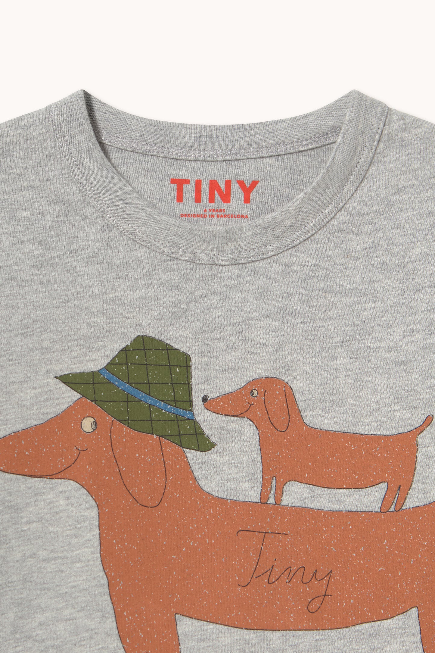 Tinycottons - Two Dogs Graphic Longsleeve Medium Grey Heather | Unisex Longsleeve AW26