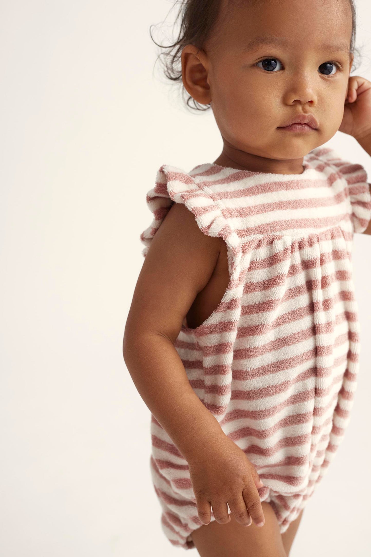 Cozmo - Organic striped baby romper badstof