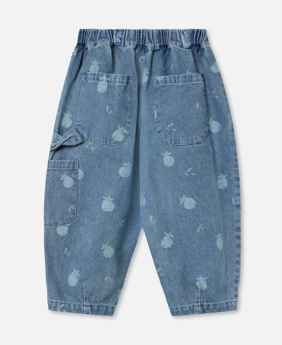 Fliink - Don Denim Duna Cargo Pants | Medium Blue AOP