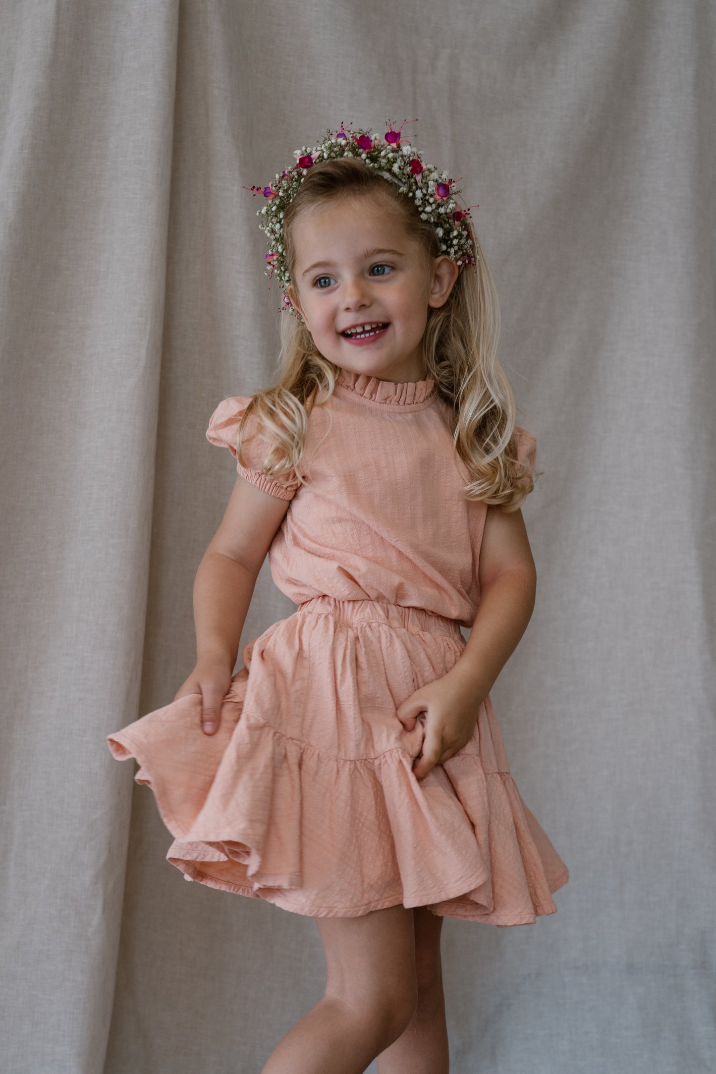 Navy Natural - Faith skirt pink sand