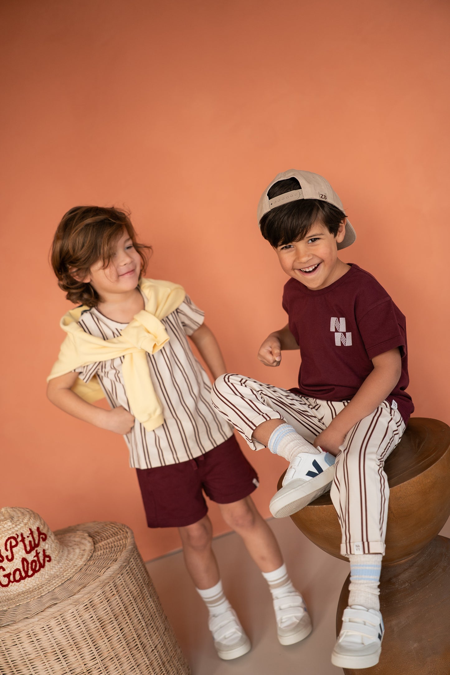 Navy Natural – Sem T-shirt Burgundy Stripe