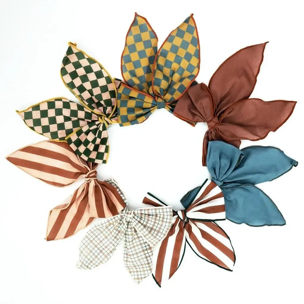 Grote haarstrik Wit Plaid