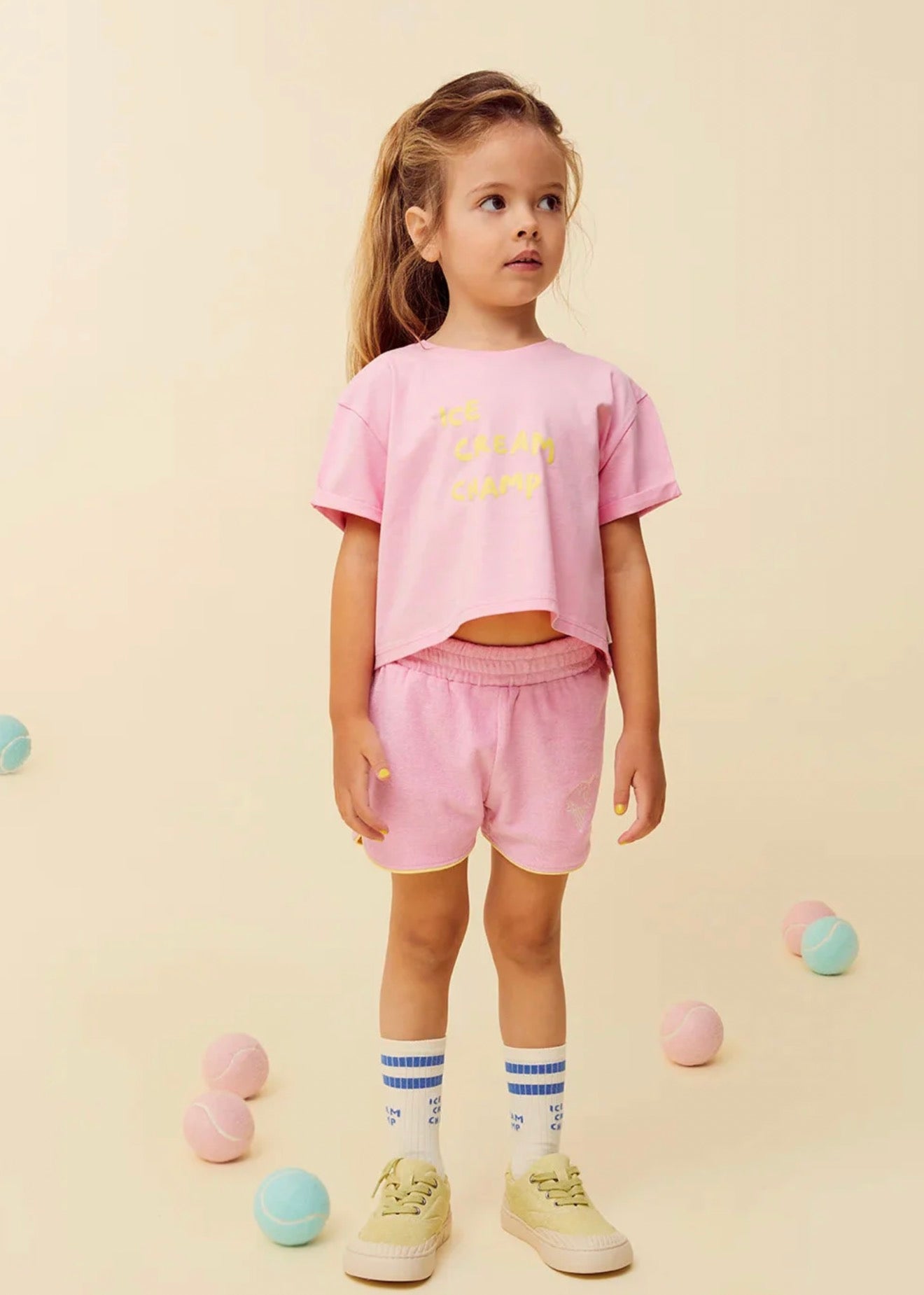 Sproet & Sprout - Girls Boxy T-shirt ice cream | Podium pink