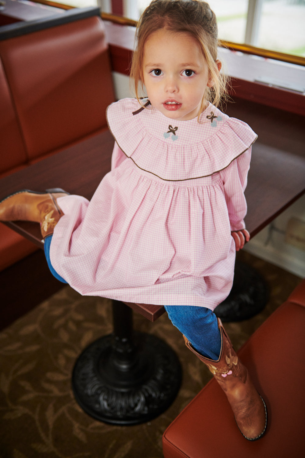 Copenhagen Colors – Ternet Jurk met Frill en Borduursel