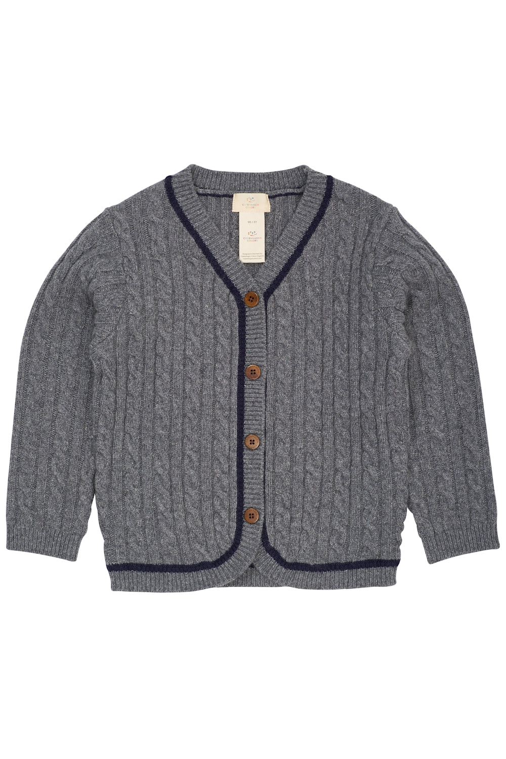 Copenhagen Colors - Lambswool Grandad Cardigan grijs