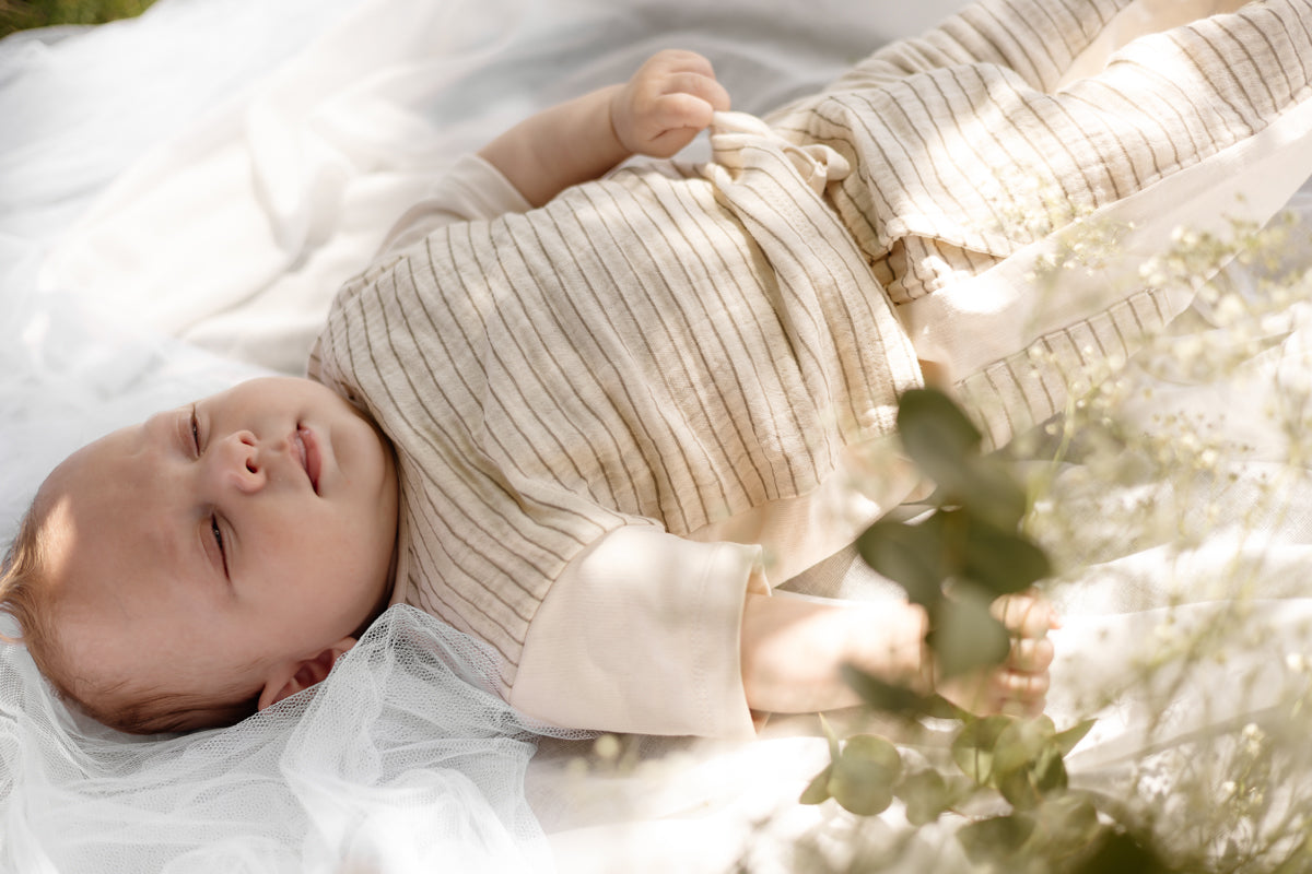 Levv - Newborn Broek Michael AOP Taupe Lines