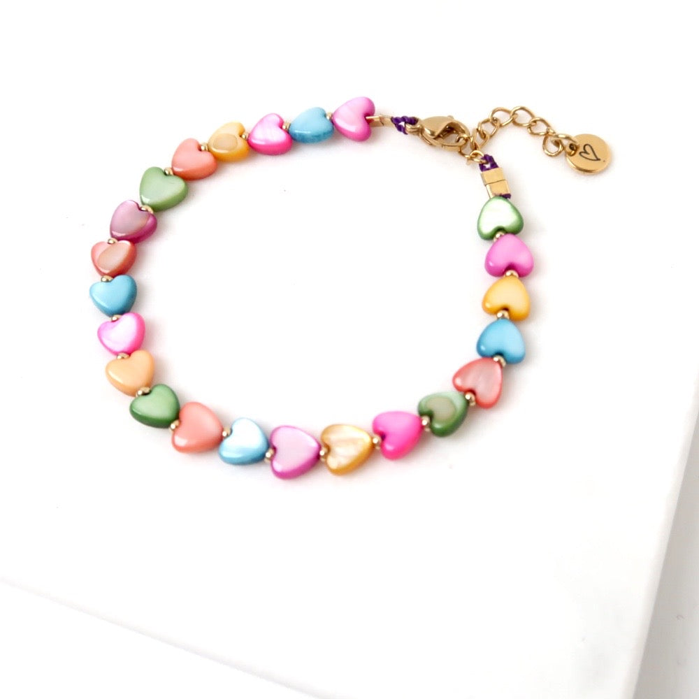 LOVEissue - Bracelet | Shell Hearts colorful | T3