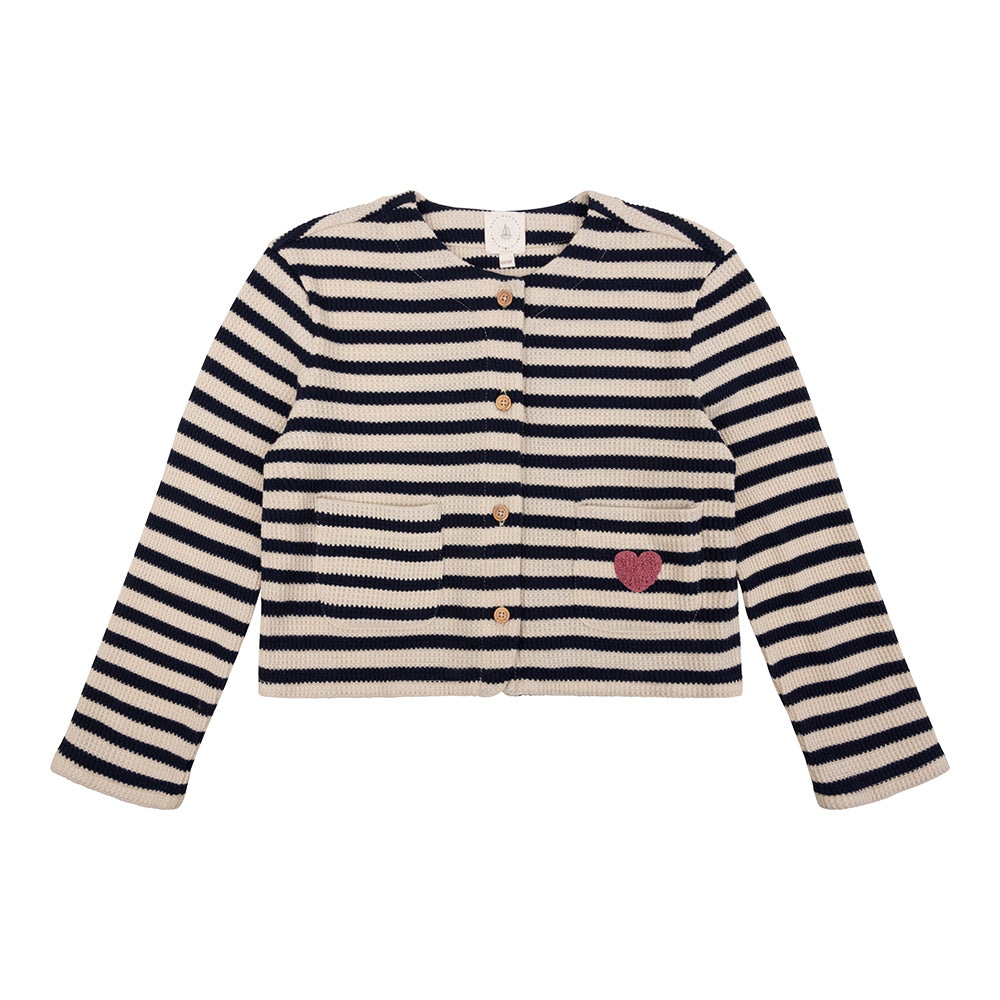 Navy Natural - Mikki Vest Navy Stripe