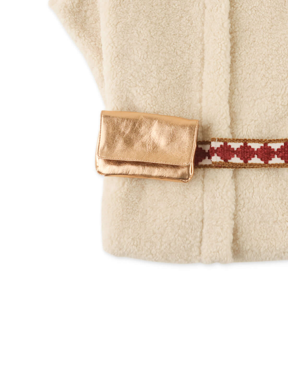 Gingersnaps Beige zacht gilet in imitatie omgekeerd lam