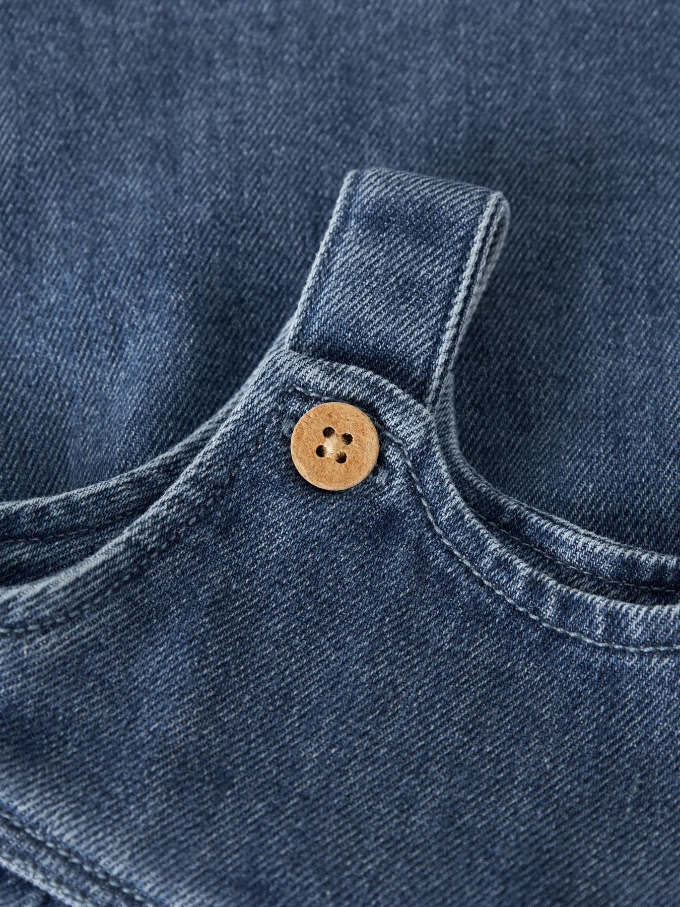 Lil' Atelier - Denim Spencer Baby Jurk | Medium Blue Denim