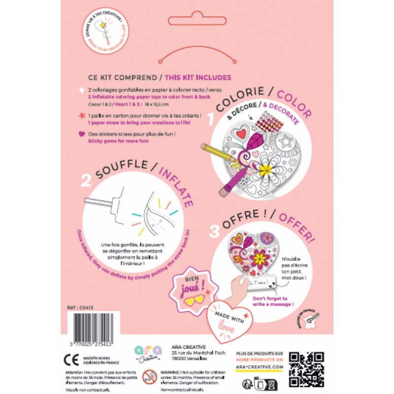 ara créative - Opblaasbare kleurplaat hart
