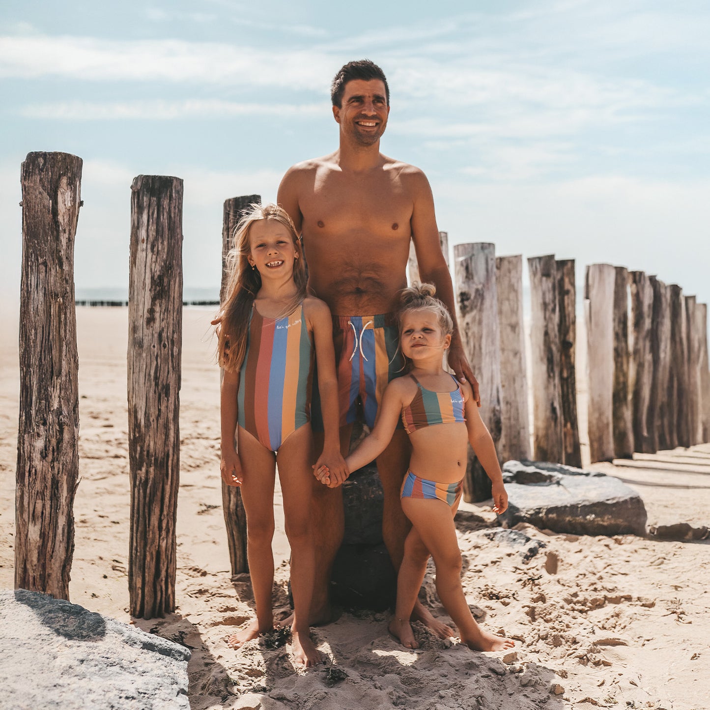 Salted Stories - Wide Stripe | Swim Shorts Men | Multicolor Zwembroek Vader