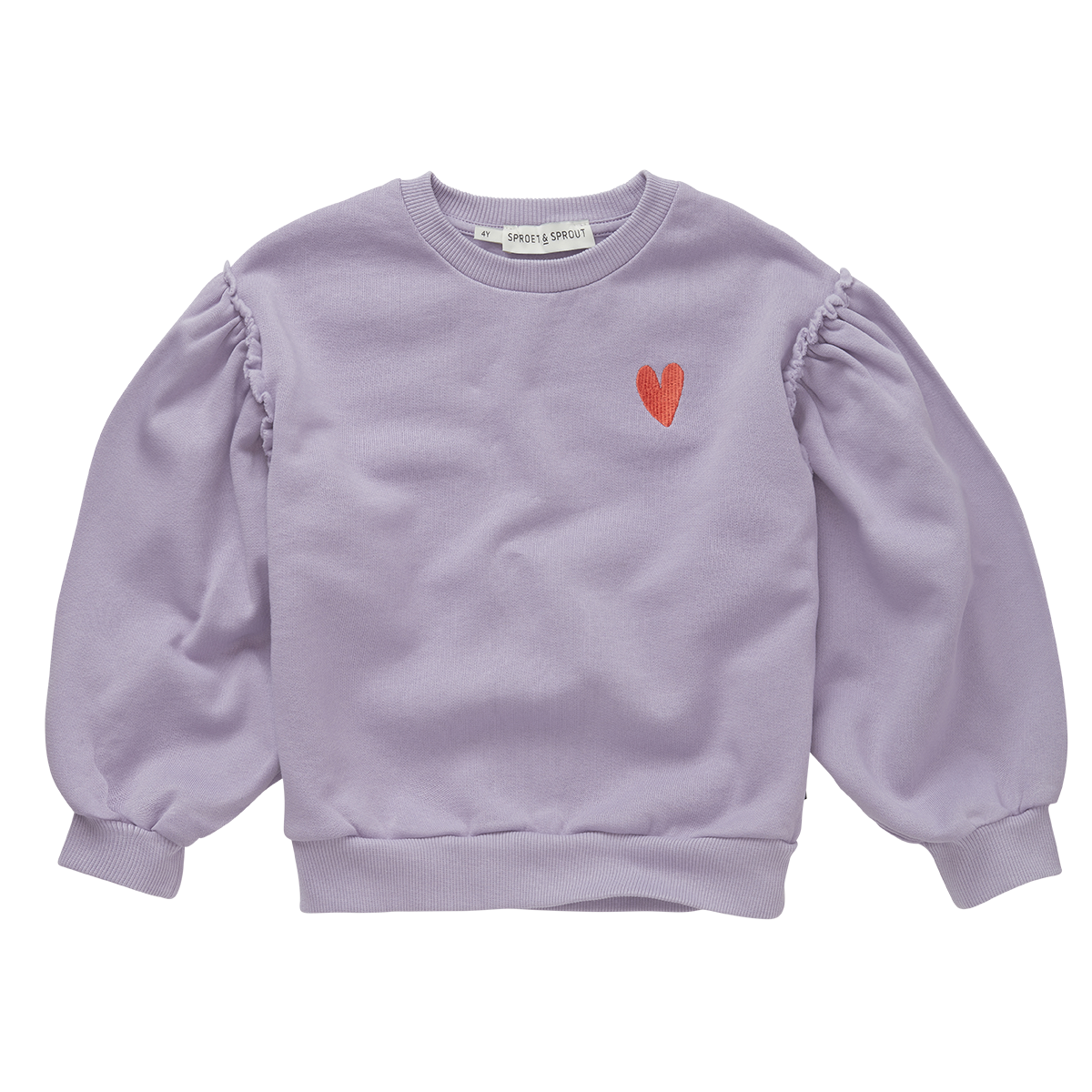 Sproet & Sprout - Sweatshirt puff sleeves heart lavender