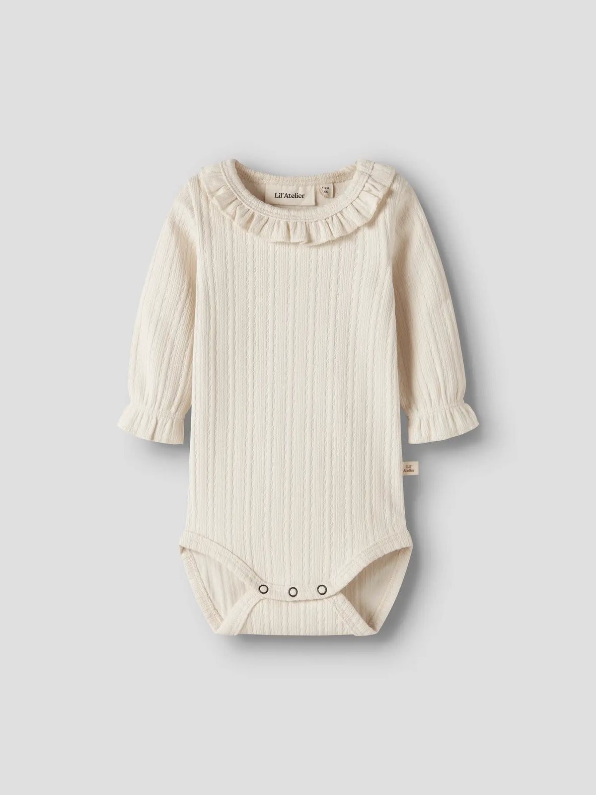 Lil' Atelier - Ribgebreide Romper met Ruches | Turtledove