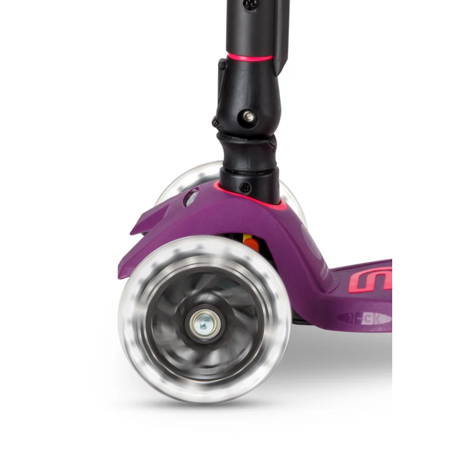 Micro Step - Maxi Micro Deluxe Inklapbaar LED – Paars Roze Neon 3-Wiel Kinderstep (Copy)