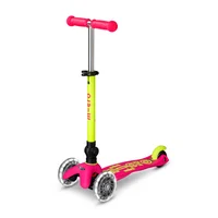 Micro Step - Mini Micro Step 3-Wiel Kinderstep Deluxe inklapbaar LED Roze/Geel
