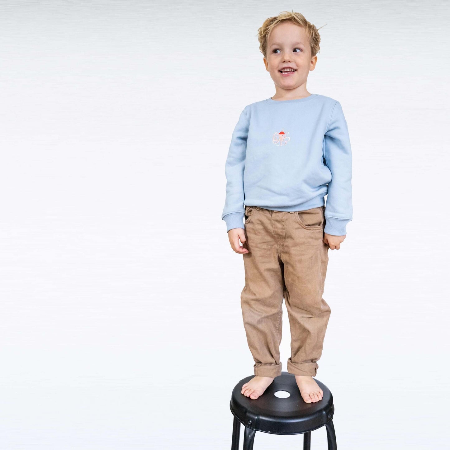 Kids sweater sky blue Octopus