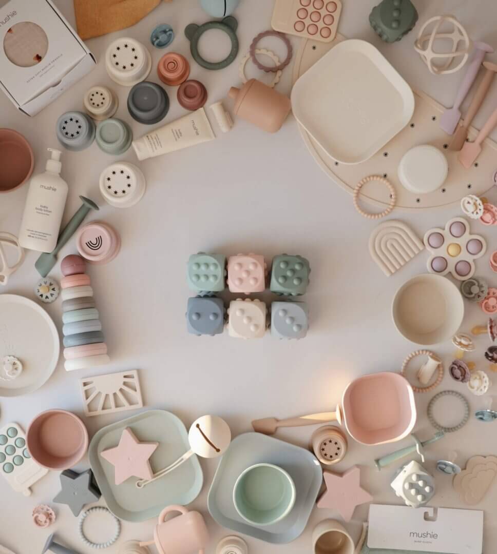 Mushie - Dobbelsteen 2-pack Dried Thyme/Natural