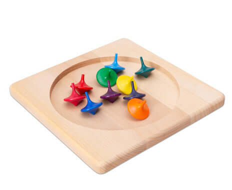 Rotondebord met 10 hout rotondes