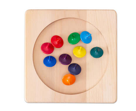 Rotondebord met 10 hout rotondes