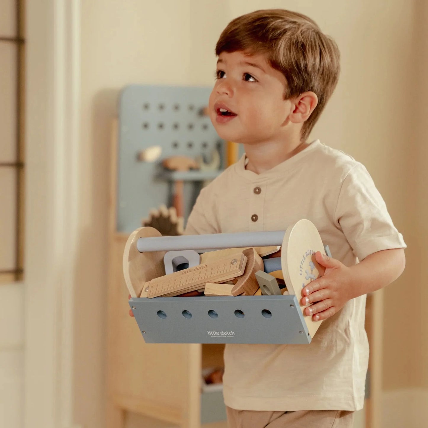 Little Dutch - Houten gereedschapskist | Blauw | Essentials