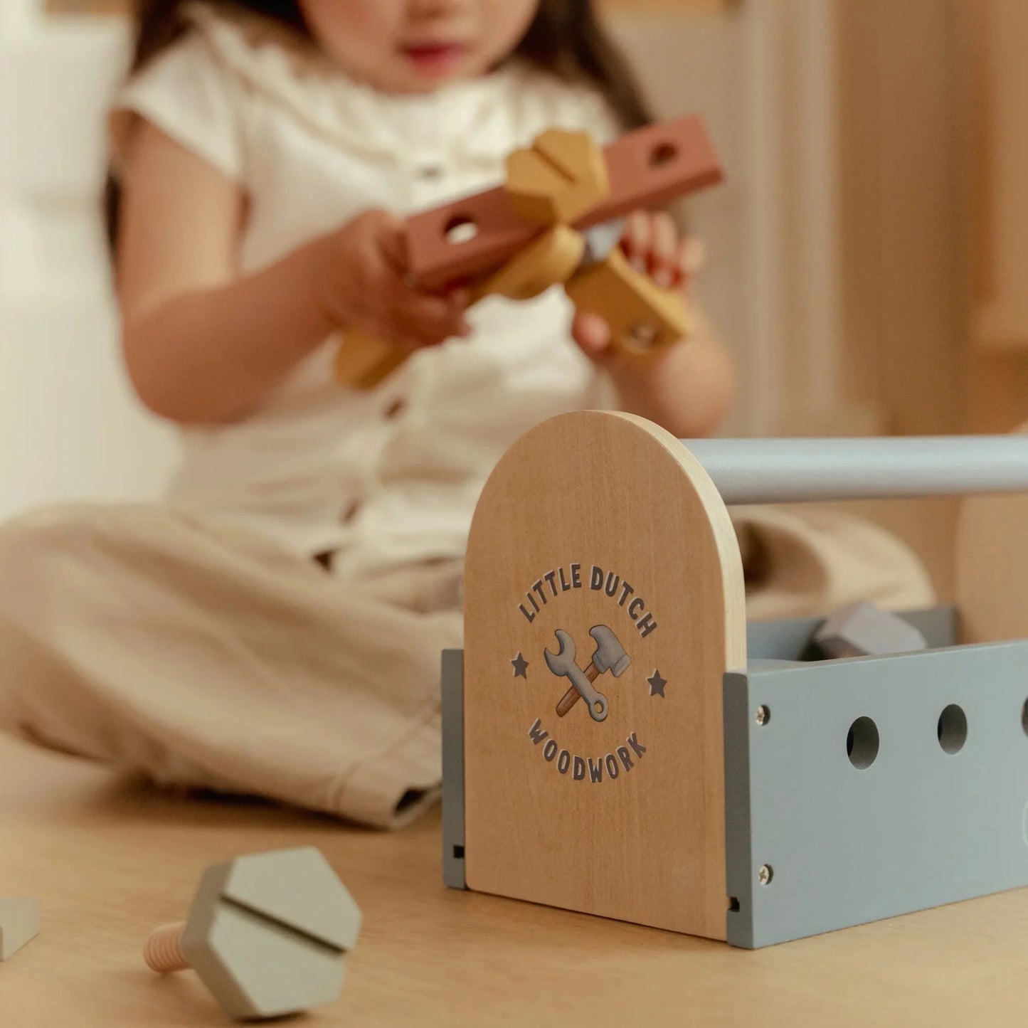 Little Dutch - Houten gereedschapskist | Blauw | Essentials