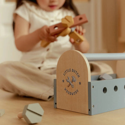 Little Dutch - Houten gereedschapskist | Blauw | Essentials