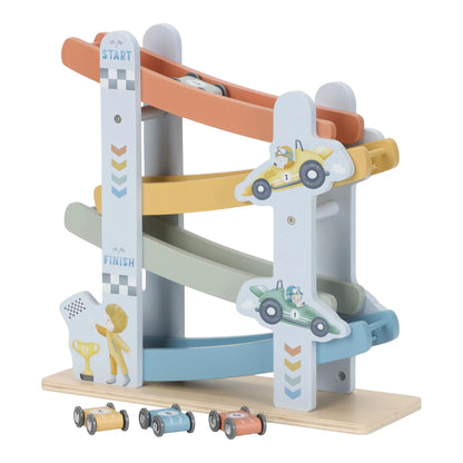 Little Dutch - Houten autobaan | Blauw