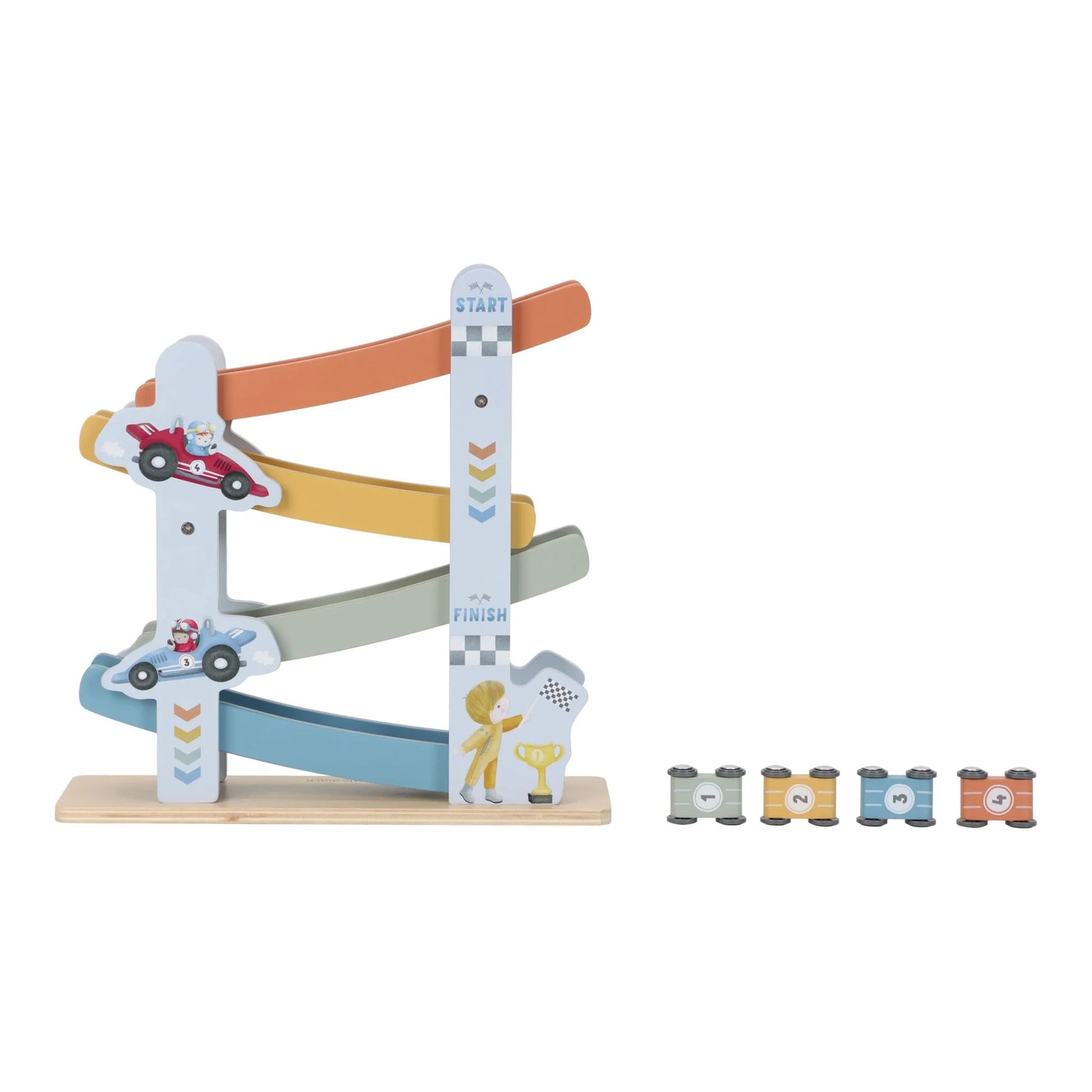 Little Dutch - Houten autobaan | Blauw