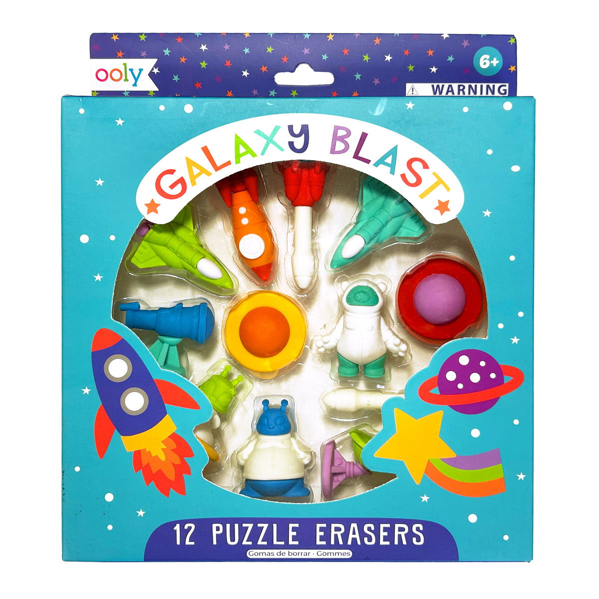 OOLY - Galaxy Blast Puzzle Erasers | Set van 12 Puzzelgummen