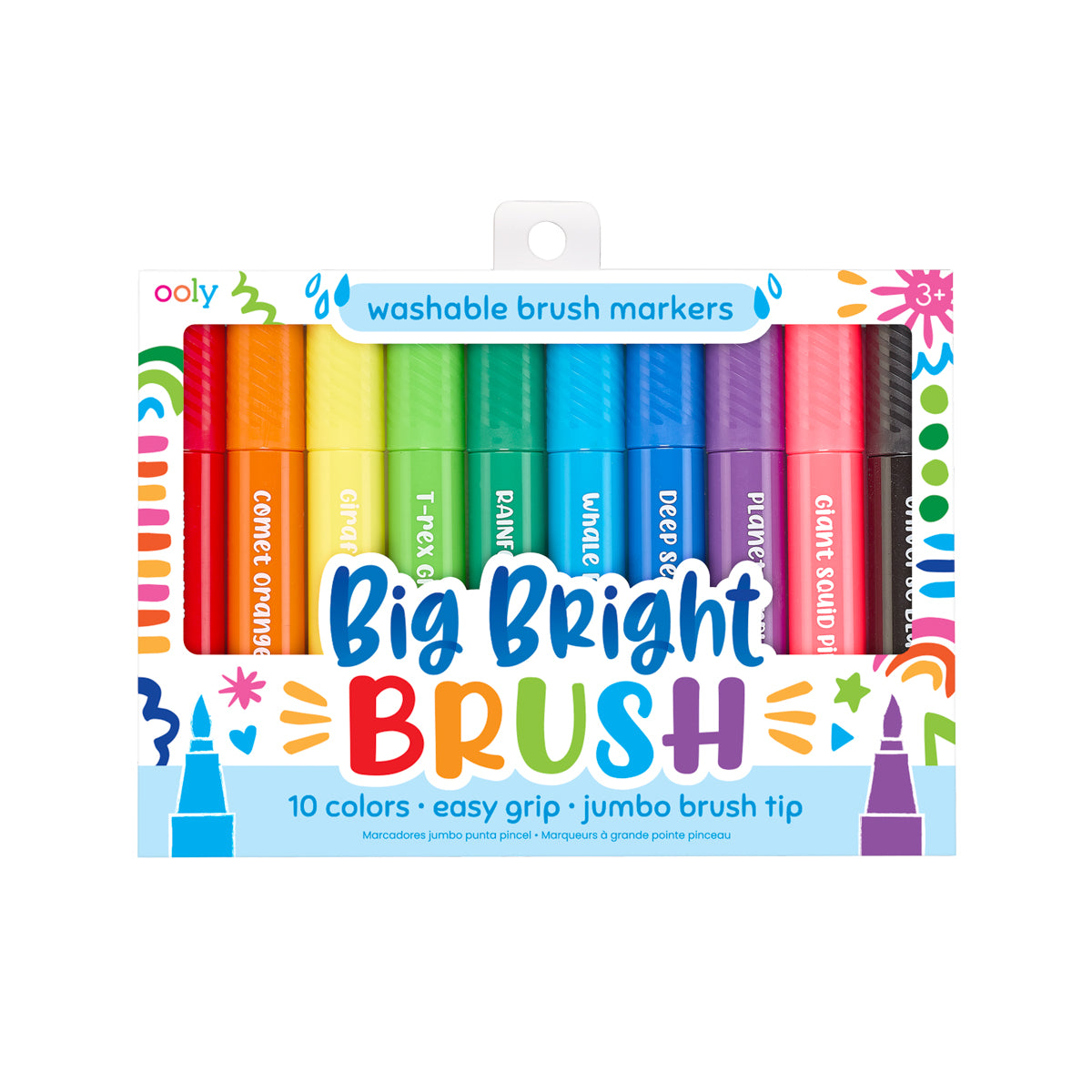 OOLY - Big Bright Brush Markers | Uitwasbare Penseelstiften Set van 10