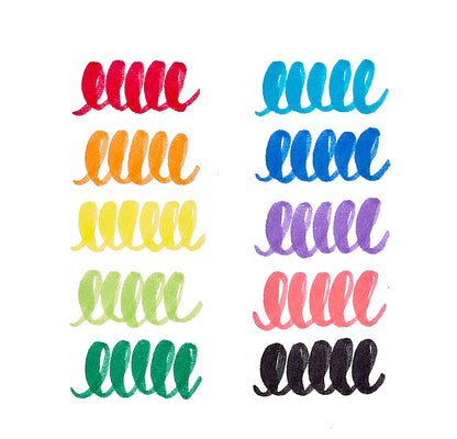 OOLY - Big Bright Brush Markers | Uitwasbare Penseelstiften Set van 10
