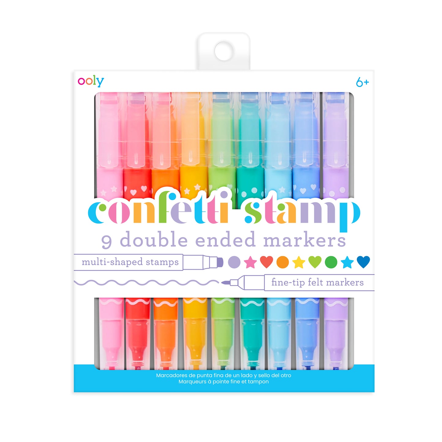 OOLY - Confetti Stamp Double Ended Markers | Set van 9