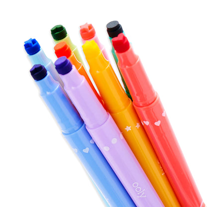 OOLY - Confetti Stamp Double Ended Markers | Set van 9